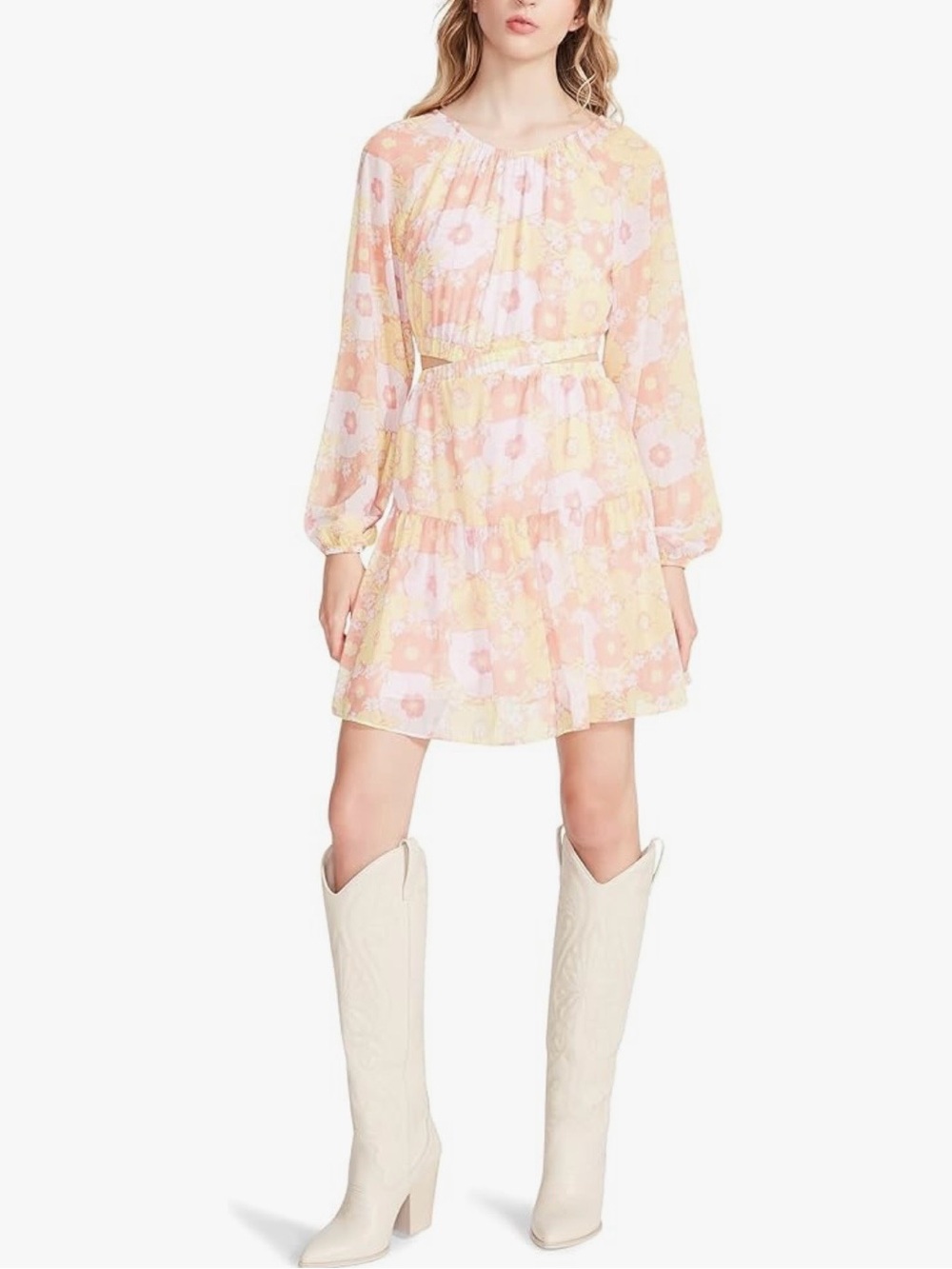 Steve Madden Pink & Yellow Floral Mini Dress